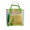 Сумки для покупок 28 ГР модная ПВХ ПВХ прозрачная сумка с большой емкостью для плеча на плечо для водонепроницаемого пляжа на день рождения