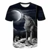 T-shirts wolf t-shirt cartoon décontracté bébé garçon fille enfant chant à manches courtes pour enfants à manches