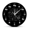 Relojes de pared Tabla periódica de elementos Símbolos de química del arte Reloj Educational Display Regals Dimbors Q240509