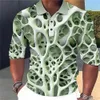 T-shirts masculins Fashion Mens Polo Polo 3D T-shirt rayé Top Summer Sve Sve Polo Patché coloré Ts Vêtements pour hommes décontractés T240508