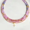 Trendy Charm Natural Gem Star Pendant Necklace Women Girls Cute And Sweet Jewelry Pink Quartz Purple Jades Sunstone Collar 240428