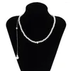 Chaines EFILLY ELLEGANT PEARL Back Drop Collier Long Bijoux Bijoux Bijoux Silver Couleur Couleur de mariage pour le cadeau sans dos