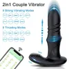 Mannelijke stuwkracht Prostaat Massager Bluetooth App Vibrator voor mannen Gay Anal Plug Wireless Remote Butt Sex Toy Paren 240507