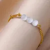 Cavalche per donne in acciaio inossidabile perle di pietra caviglia Braccialetti di gamba boho gioielli 2024 Accessori per spiaggia estivi