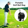 Bag Pouch Mini Pocket Leather Golf Ball Storage Metal Button Holder Håll 2 bollar Tillbehör 240428