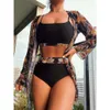 Swimwear féminin 2024 Nouveau bikini de femmes Sexy Split Split Couvre de la plage de crème solaire en trois pièces