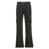 Jeans féminins bas à la taille basse y2k graisses punks punk mignon pantalon cargo vintage streetwear esthétique 90s pantalon chic mijot