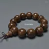 Braccialetti di fascino Materiale di sandalo a colore oro naturale perle sciolte rotonde di Buddha Rosary Bracciale uomini e donne squisite