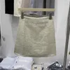 Юбки китайский зеленый элегантный жаккардовый обернутый бедро короткая юбка для женщин 2024 Берег с высокой талией черная мода корейская винтажная мини -мини -мини -миниму