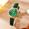 Montre-bracelets 6pcs dames mode décontracté étoile à ceinture numérique Quartz watch emerald coeur plein de boucles d'oreilles diamant collier Bracelet Bracelet Gift