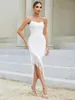 Повседневные платья с плеча белый коктейль для женщины без бретелек для женской одежды Свадьба Вечерняя вечеринка Сексуальная длинная vestido оптовая
