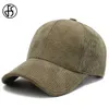 Ball Caps fs Trendy Army Green Corchuroy Cap pour hommes Femmes Summer Baseball Caps Streetwear Snapback Hip Hop Trucker Hats Casquette Homme Y240507