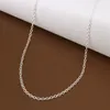 Pendant Necklaces RINYIN Factory Wholesale 10PCS/Lot Plated 925 Sterling Silver Necklace Fashion Jewelry 1mm Width ROLO O-Chain 16" - 24"