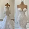 Элегантные белые русалочные свадебные платья свадебные платья бусинки