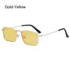 Lunettes de soleil UV400 Protection Rectangle Fashion Metal Frame Travel Punk Sun Sun Sun Candy Color Eyewear For Women Men