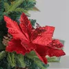 Decorative Flowers Festive Holiday Flower Christmas Tree Ornaments Shiny Artificial For Long-lasting Home Decoration Xmas