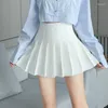 Jupes à jupe courte pour femmes plus taille d'été haute taille harajuku coréen noir mini uniforme étudiante plissée