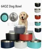 Dog Bowl 64oz 1800ml 304 Stainless Steel Feeders Pet Feeding Feeder Water Food Station Solution Puppy Supplies1124959