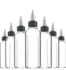 30pcs 30ml 60ml 100ml 120ml Plástico Valor de tinta vazia Top preto Tampa de tatuagem transparente de garrafa transparente Acessórios de tatuagem 2201108812894