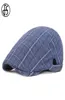 FS Plaid vintage bérets CAP pour les femmes Black Blue Cap plat Men Men de coton d'été Caps de journal Chapeau Ivy Gatsby Hat Hat PEAKY HATS1663970