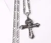 Father Gifts husband gifts Men 316L Stainless steel Large Biker Cross Skull Punk Design Necklace Pendant 6mm 24 inch NK Chain sil5168091