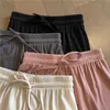 Basic Casual Dresses Spring/Summer New Womens Ice Silk Lamp Wide Legged Trousers Girls Solid High Waist Loose Wild Straight Casual PantsL2405