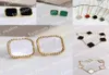 Vier Blattklee Ohrringe Bolde Designer Schmuck Set Luxus Anhänger Halsketten Linkkette Armbänder Gold Silber Mutter von Perlen GREE3838499