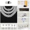 Yu ying pass diamant test 8-14 mm brede gra moissaniet diamant 18k gouden sterling zilveren cubaanse linkketen voor mannen hiphop ketting