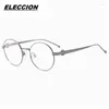 Strame da sole ELECCION Pure Glasshi rotondi di titanio Framello Uomini Ottici Myopia Eyele Women Eyewear da prescrizione