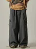 Pantalon masculin houzhou japon pantalon cargo baggy masque à la jambe large pantalon cargo masculin mens lâche de rue décontractée poches hip-hop automne2405