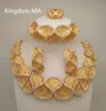 Kingdom MA Top Dubai Gold Color Set Nigerian Wedding African Crystal Necklace Armband Earring Ring Big Jewelry Set C190415018034544