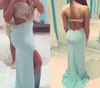 Prom -klänningar med slitsidan klippt ut älskling sexiga festklänningar pärliga applikationer backless klänningar fest aftonklänningar1463912