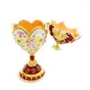 Sachets de bijoux peints à la main Faberge Style de style œuf à charnière Boîte à bizarrerie Cadeau unique pour adolescent