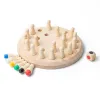 Wooden Montessori Chess Puzzle Game - Colorful Memory Match for Children's Cognitive Development