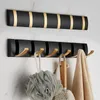 Schwarze goldene Faltrobe Haken Handtuchbügel Nagelfreie Installation Wandregal Haken Mantelhalter für Badezimmer Küche 240510