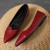 Casual Shoes Flat For Women 2024 Null Ballerine Microfiber Femmes Wine Red Daily Commuting Single Size #31-46