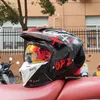 オートバイヘルメットヴィンテージカスクモトブラックウォリアーコンビネーションフルハーフクルージングカスコスモータークロスカパセテ240509