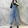 Tute da donna Rompeggiano tute in jeans per donne Oversize Murves Cross Pants One Piece Outfits Women Sliege Casual Corean Fashion High Waist Pants Y240510D1XQ