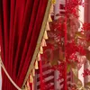Занавес просто современная свадебная спальня красные шторы ткани на заказ
