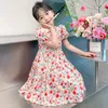 Girl Dresses Girl Girl Summer Cotton Florel Stampa abito maniche per maniche per bambini Bambini Sweet Princess Still Style