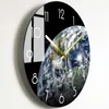 Настенные часы роскошные стеклянные часы современные тихие творческие часы дома Деок -гостиная кухня Большой Подарок Кокина Q240509