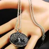 Colliers pendants yoga acier inoxydable pour hommes Black Tree of Life Choker Collier Amulet Bijoux Gift Arbre de Vie N724S06