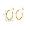 Hoop Ohrringe Edelstahl Bambus Design für Frauen Gold Farbe Hochzeit ästhetischer Ohrring Trend 2024 Schmuckzubehör Mujer