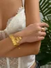 Necklace Earrings Set Ruixi Jewelry Gold-plated Hollow Carved Multi-layered Ring With Coin Tassel Back Bracelet Suitable For Women's Party