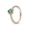 Anelli di fascia Sterling Serling Sier Fit Gioielli Gold Sublime Heart Rosa Rink Green Engagement Amanti Fashion Wedding For Women