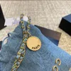 10A Fashion Mini Denim sac à main Sac de magasinage Femme Femme Luxury Sac à bandoulière Gold Classic Pendant Capace Sac crossbody Camellia Design Orbt