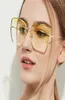 Moda damskie okulary przeciwsłoneczne marka designerka odcieni ocean przezroczysty obiektyw damskie krawędź żółte okulary słoneczne gradient okulary UV40017725712