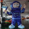 Großhandel Outdoor -Aktivitäten 10 m hochblau aufblasbarer Astronaut mit Gläser aufblasbarer Raumleiter Model Cartoon mit Luftgebläse zum Verkauf