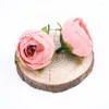 Decoratieve bloemen 10 stks kunstmatig voor huizendecoratie nepplastic kerstslangers slingers diy geschenken scrapbooking zijden thee rozen