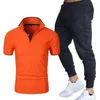 Traccetti da uomo Summer Daily Casual Suit Sports Polo Shirt Panteri a 2 pezzi Set di dorsi di abbigliamento sportivo a maniche corte S-3xl